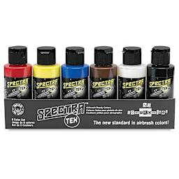 Badger Spectra Tex Airbrush Color Sets - Set of 6 Opaque Colors shown in package