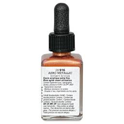 Schmincke Aero Color Professional Airbrush Color - 28 ml, Metallic Brilliant Bronze, side of bottle