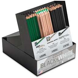 General's Black & White Pencil Set - Angled view of open Classroom pack
