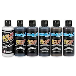 Createx Candy2O Auto Air Color - Warm Colors, Set of 6, 4 oz