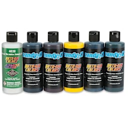 Createx Candy2o Auto Air Colors - Set of 6 Cool Colors in row
