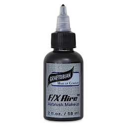 Graftobian F/X Aire Airbrush Face and Body Makeup - Front of 2 oz bottle of Black