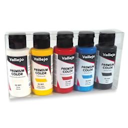 Vallejo Premium Airbrush Colors - 60 ml, Set of 5, Basic Opaque Colors