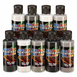 Createx Illustration Colors - Neutral Grey, Set of 9, 1 oz