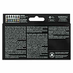 Vallejo The Shifters Eccentric Acrylic Airbrush Colors - 17 ml, Set of 6, Space Dust (Back of package)