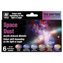 Vallejo The Shifters Eccentric Acrylic Airbrush Colors - 17 ml, Set of 6, Space Dust, front of package
