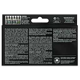 Vallejo The Shifters Eccentric Acrylic Airbrush Colors - 17 ml, Set of 6, Galaxy Dust (Back of package)