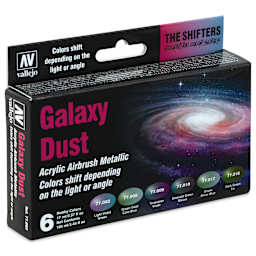 Vallejo The Shifters Eccentric Acrylic Airbrush Colors - 17 ml, Set of 6, Galaxy Dust (Package)
