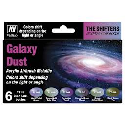 Vallejo The Shifters Eccentric Acrylic Airbrush Colors - 17 ml, Set of 6, Galaxy Dust, front of package