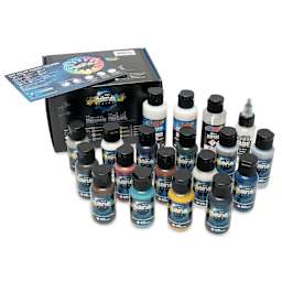 Iwata Medea NuWorlds Airbrush Paints - Heavy Metal, Set of 19, out of packaging