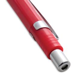 Blick Essentials Mechanical Pencil - Red, 0.9 mm (close-up of button and eraser cap)