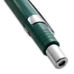 Blick Essentials Mechanical Pencil - Green, 0.3 mm (close-up of push button and eraser cap)