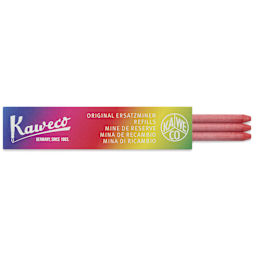 Kaweco Clutch Pencil All Purpose Lead Refills - Red, 5.6 mm, Pkg of 3, leads shown out of pack