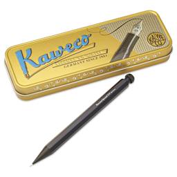 Kaweco Special Mechanical Pencil - Black, 0.3 mm, pencil next to packaging