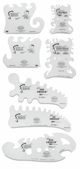 Airbrush Templates - Set of 7 styles shown