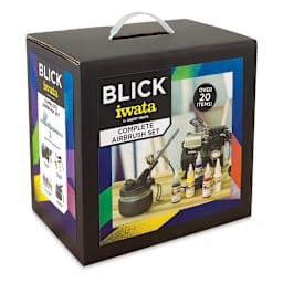 Blick Complete Airbrush System by Iwata - Left angle view of package