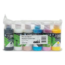 Grex Private Stock Airbrush Base Modifier - Opaque Colors, Set of 6, 2 oz - front of packaging