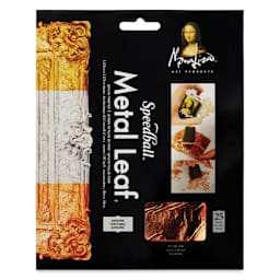 Mona Lisa Genuine Copper Leaf - 3.375" x 3.375", 25 Sheets front of packaging