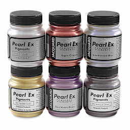 Jacquard Pearl-Ex Pigment - Sampler, Set of 6, 0.75 oz Bottles