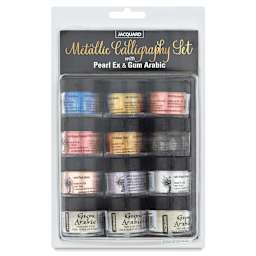 Jacquard Pearl-Ex Pigment Sets - 12-Color Metallic Calligraphy Set, shown in package