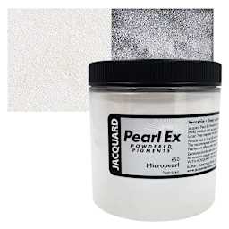 Jacquard Pearl-Ex Pigment - 4 oz, Micropearl, Jar and swatch