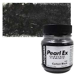 Jacquard Pearl-Ex Pigment - 0.75 oz, Carbon Black and swatch