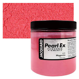 Jacquard Pearl-Ex Pigment - 4 oz, Magenta, Jar and swatch