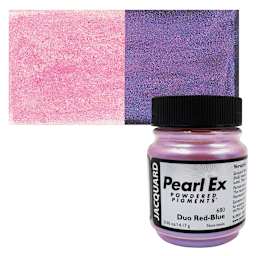 Jacquard Pearl-Ex Pigment - 0.5 oz, Duo Red-Blue jar and swatch