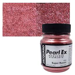 Jacquard Pearl-Ex Pigment - 0.75 oz, Super Russet jar and swatch