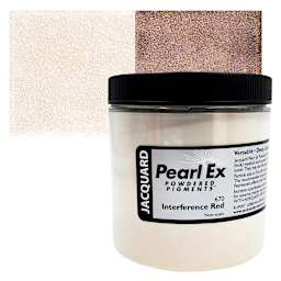 Jacquard Pearl-Ex Pigment - 4 oz, Interference Red, Jar and swatch