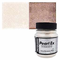 Jacquard Pearl-Ex Pigment - 0.50 oz, Interference Red jar and swatch