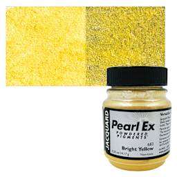 Jacquard Pearl-Ex Pigment - 0.50 oz, Bright Yellow jar and swatch