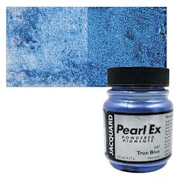 Jacquard Pearl-Ex Pigment - 0.5 oz, True Blue jar and swatch