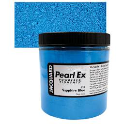 Jacquard Pearl-Ex Pigment - 0.1 oz, Sapphire Blue jar and swatch