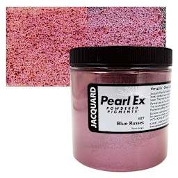 Jacquard Pearl-Ex Pigment - 4 oz, Blue Russet, Jar and swatch