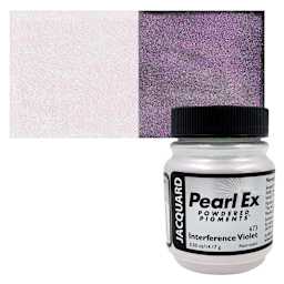 Jacquard Pearl-Ex Pigment - 0.50 oz, Interference Violet jar and swatch