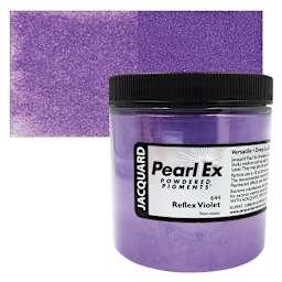 Jacquard Pearl-Ex Pigment - 4 oz, Reflex Violet, Jar and swatch