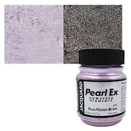 Jacquard Pearl-Ex Pigment - 0.5 oz, Duo Violet-Brass jar and swatch
