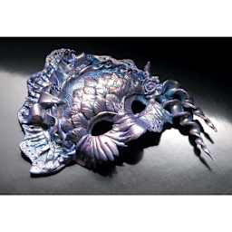 Finished Half Mask painted with Jacquard Pearl-Ex Pigments