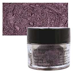 Jacquard Pearl-Ex Pigment - 0.1 oz, Shimmer Violet jar and swatch