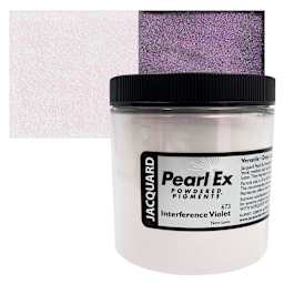 Jacquard Pearl-Ex Pigment - 4 oz, Interference Violet, Jar and swatch