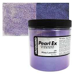 Jacquard Pearl-Ex Pigment - 4 oz, Misty Lavender, Jar and swatch