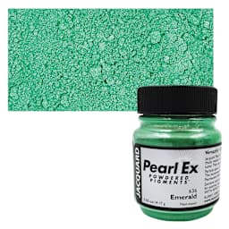 Jacquard Pearl-Ex Pigment - 0.5 oz, Emerald jar and swatch