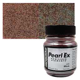 Jacquard Pearl-Ex Pigment - 0.75 oz, Mink jar and swatch