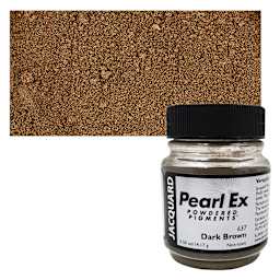 Jacquard Pearl-Ex Pigment - 0.5 oz, Dark Brown jar and swatch