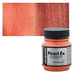 Jacquard Pearl-Ex Pigment - Hot Copper, 0.5 oz, Jar and swatch