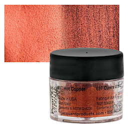 Jacquard Pearl-Ex Pigment - Hot Copper, 0.1 oz, Jar and swatch