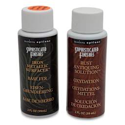 Instant Iron & Instant Rust - 2 oz bottles of Iron Metallizer and Antiquing Solution shown