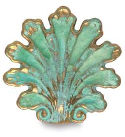 Patina Finishes - Shell treated with Patina Green finish
