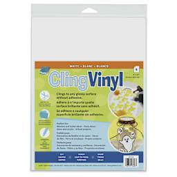 Grafix Vinyl Cling Film - White, Pkg of 6
